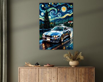 De Nissan GT-R R34 - editie Sterrennacht van MIROKKU