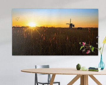 Sunset at the Varnebroek mill by peterheinspictures
