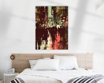 stad silhouetten stedelijke menigte abstracte lichten