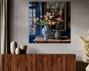 Tulips bouquet vase room still life luxury nostalgia by gm_designs