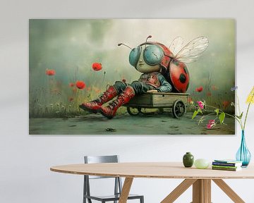 Ladybirds in a handcart by Heike Hultsch