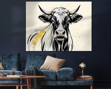 Minimalistische moderne Kuh von On Your Wall
