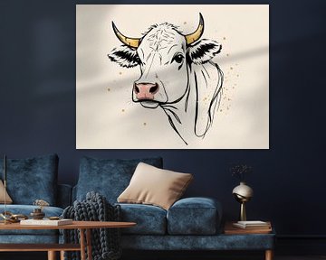 Kuh mit goldenen Hörnern von On Your Wall