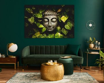 Buddha in Grün von Vlindertuin-Art