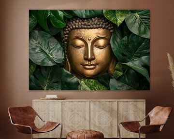 Hidden Buddha among the leaves by Vlindertuin-Art
