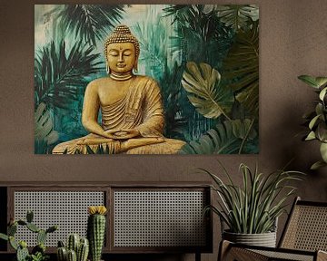 Buddha in the jungle by Vlindertuin-Art