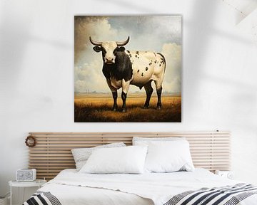 Stier in de wei van Vlindertuin-Art