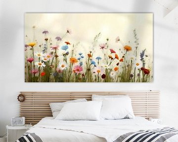 A field full of colourful spring flowers. by J.a Dijkstra