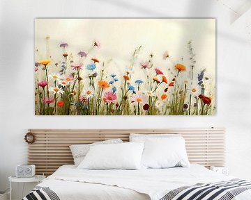 A field full of colourful spring flowers. by J.a Dijkstra