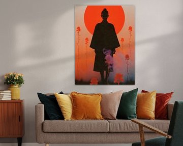 Surreal Pop Art Geisha Sunset