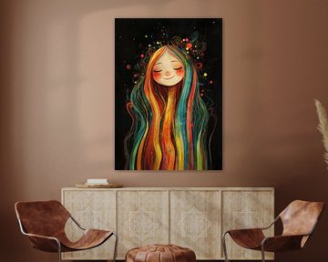 Kleurrijke Vrouw van Kunst Kriebels