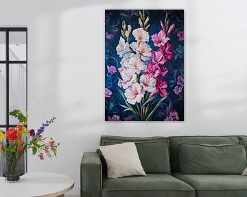 Gladiolen | Witte en Roze Bloemen van De Mooiste Kunst