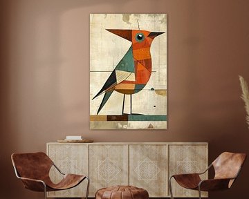 Beige Vogel Kunst van Zen en Meer
