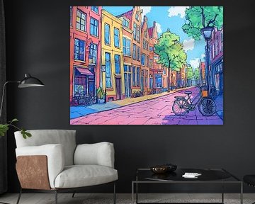 Amsterdam van Abstract Schilderij
