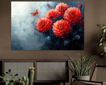 Moderne Rode Bloemen van Kunst Kriebels