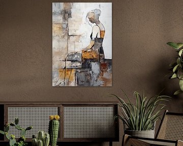 Vrouw Abstract | Hues of Solitude van De Mooiste Kunst
