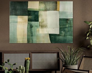 Geometrisch abstrakt in Grüntönen von Art & Soul Creations