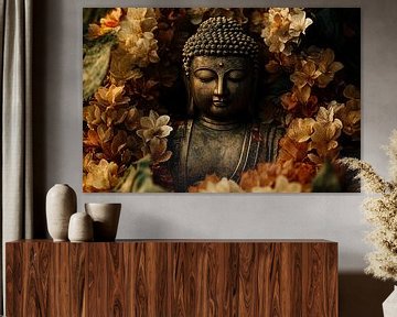 Buddha with flowers decoration by Art & Soul Creations