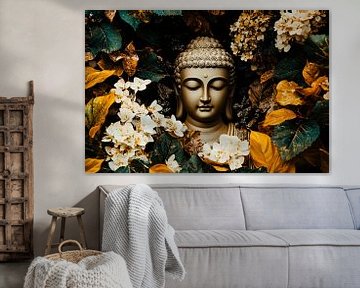 Buddha with flowers decoration by Art & Soul Creations