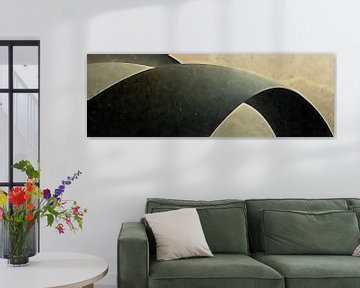 Minimalistische Boogvormen in Donkergroen en Beige van Whale & Sons