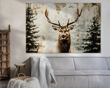 Red deer with gold accents by Art & Soul Creations