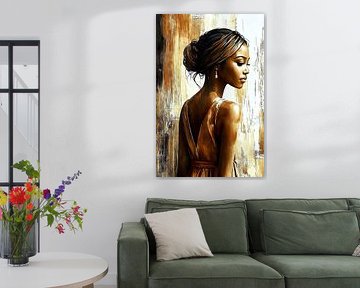 Elegante vrouw in profiel