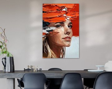 Portrait with abstract brushstrokes by Frank Heinz