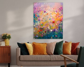 Modern abstract:  Zomers bloemenveld van Studio Pieternel