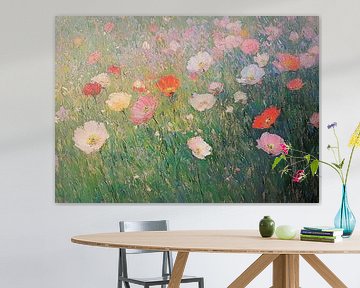 Flower Meadow Impressionism Oil Flowers by Niklas Maximilian