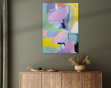 Abstract Pastel Pink Purple Yellow by Niklas Maximilian