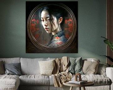 Woman Portrait Mirror modern Mysterious Reflection by gm_designs