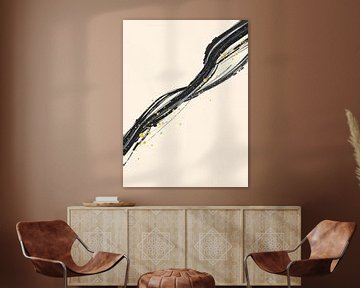 Schwarze Linien mit goldenen Sprenkeln von On Your Wall