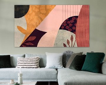 Moderne abstractie in warme kleuren van FRESH Fine Art