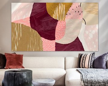 Modern abstract in warme kleuren van FRESH Fine Art