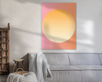 Retro 70s neon art. Abstract sunrise orange colour gradient by Mad Dog Art