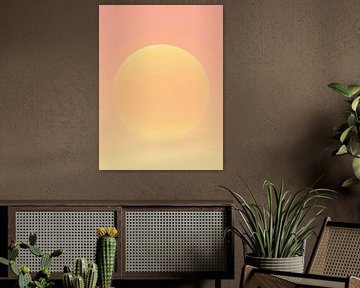 Retro 70s neon art. Abstract sunrise colour gradient by Mad Dog Art