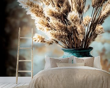 Rustieke vaas met pluimen