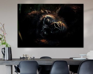 Slapende gorilla in zacht licht van Imperial Art House