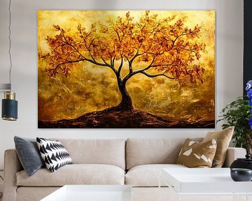 Golden tree with autumn leaves by Imperial Art House