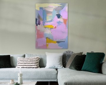 Abstract Modern Pastel Purper Expressionisme van Niklas Maximilian