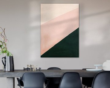Japandi Minimalist Abstract Lines Geometric Pink by Niklas Maximilian