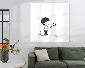 Boy and a butterfly sketch by TheXclusive Art