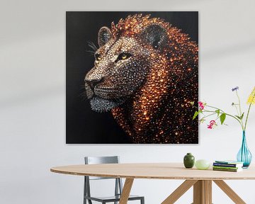 Lion of glass crystal portrait by TheXclusive Art