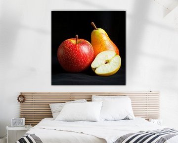 Apples and a pear portrait by TheXclusive Art