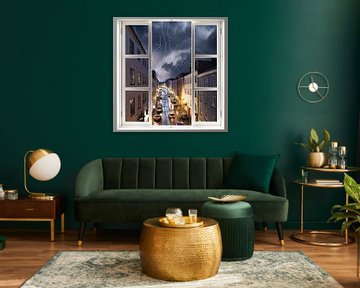 Stadsraam nacht flitsen verlichte straat contrast leven van gm_designs