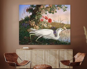 Heron in Summer Landscape von Marja van den Hurk