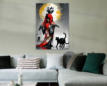 Maanverlichte Nekomata Elegantie van atiq fauzi