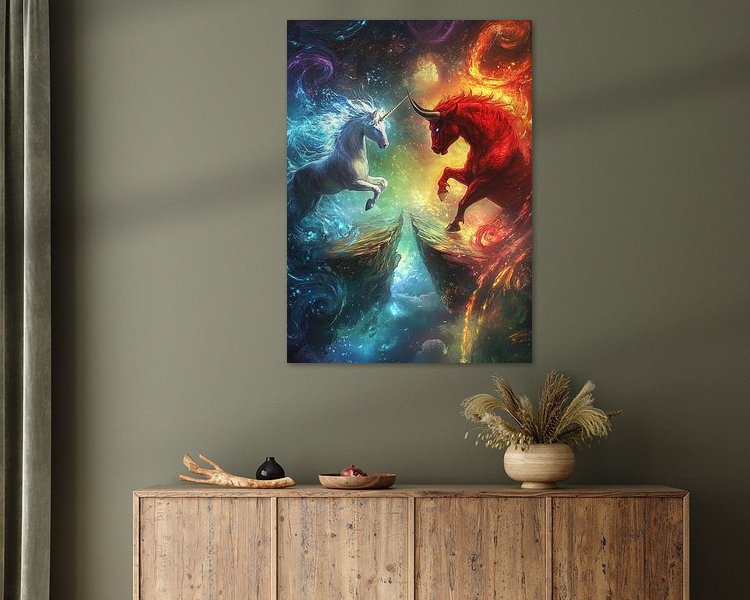 Voorbeeld van het werk in een kamer