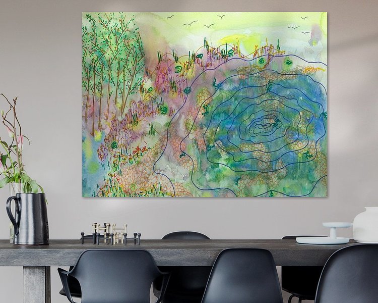 Voorbeeld van het werk in een kamer