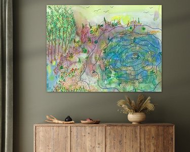 Voorbeeld van het werk in een kamer